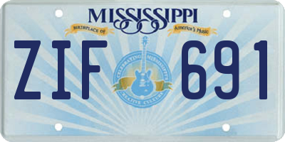 MS license plate ZIF691