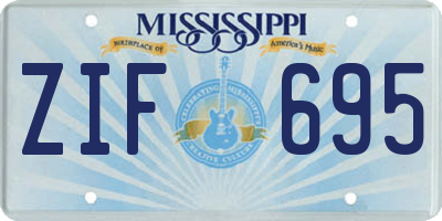 MS license plate ZIF695
