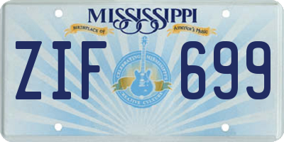 MS license plate ZIF699