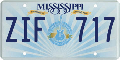 MS license plate ZIF717