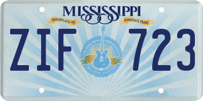 MS license plate ZIF723