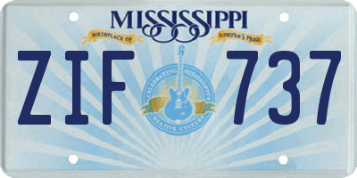 MS license plate ZIF737
