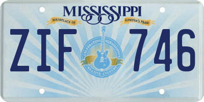 MS license plate ZIF746