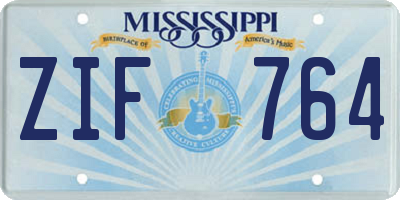 MS license plate ZIF764