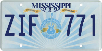 MS license plate ZIF771