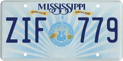 MS license plate ZIF779