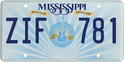 MS license plate ZIF781