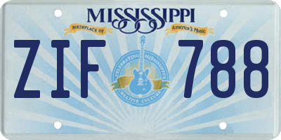 MS license plate ZIF788