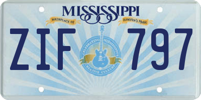 MS license plate ZIF797