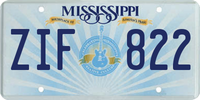MS license plate ZIF822