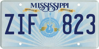 MS license plate ZIF823