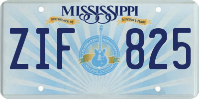 MS license plate ZIF825