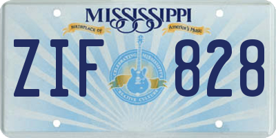 MS license plate ZIF828