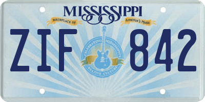 MS license plate ZIF842