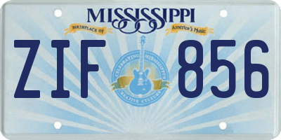 MS license plate ZIF856