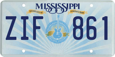 MS license plate ZIF861