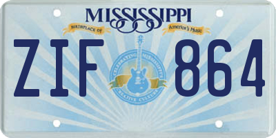 MS license plate ZIF864