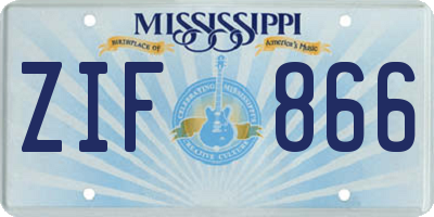 MS license plate ZIF866