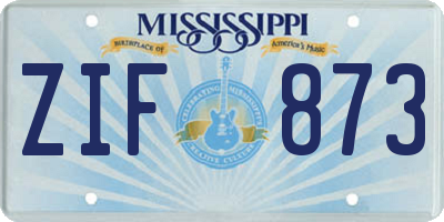 MS license plate ZIF873