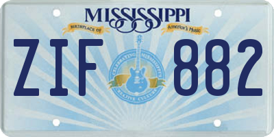 MS license plate ZIF882