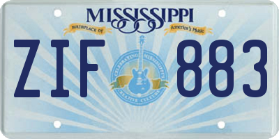MS license plate ZIF883