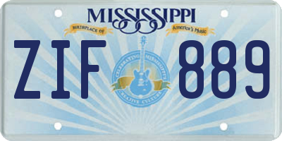 MS license plate ZIF889