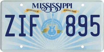 MS license plate ZIF895