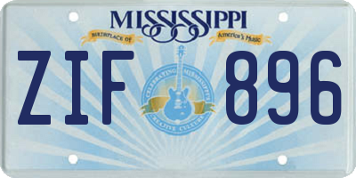 MS license plate ZIF896