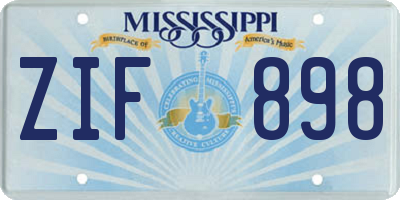 MS license plate ZIF898