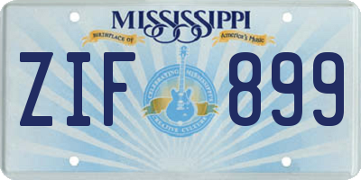 MS license plate ZIF899