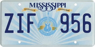 MS license plate ZIF956