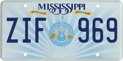 MS license plate ZIF969