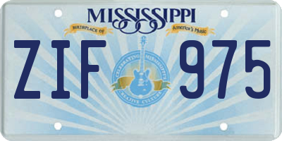 MS license plate ZIF975