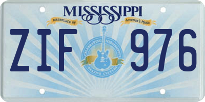 MS license plate ZIF976