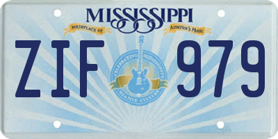 MS license plate ZIF979