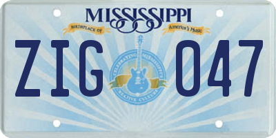 MS license plate ZIG047