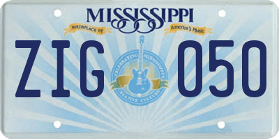 MS license plate ZIG050
