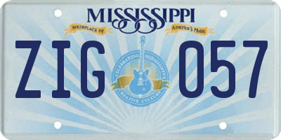 MS license plate ZIG057