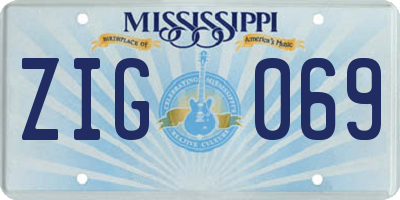 MS license plate ZIG069