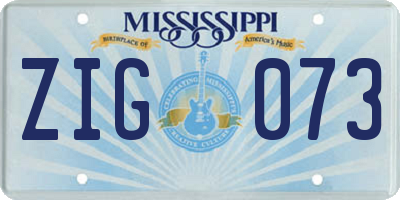 MS license plate ZIG073