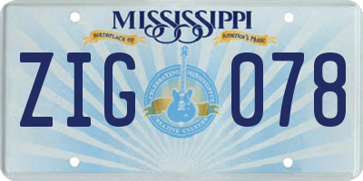 MS license plate ZIG078