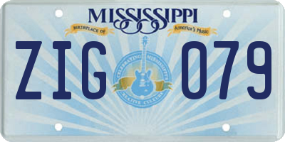 MS license plate ZIG079