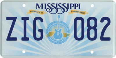 MS license plate ZIG082