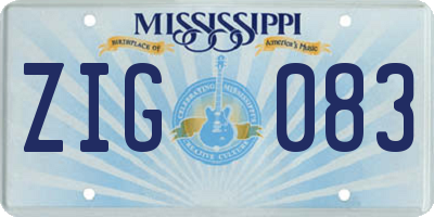 MS license plate ZIG083