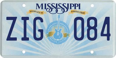 MS license plate ZIG084
