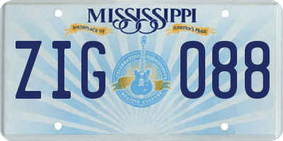 MS license plate ZIG088