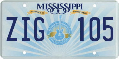 MS license plate ZIG105