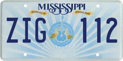 MS license plate ZIG112
