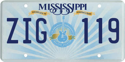 MS license plate ZIG119
