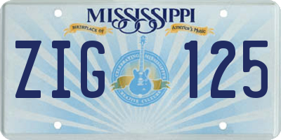MS license plate ZIG125